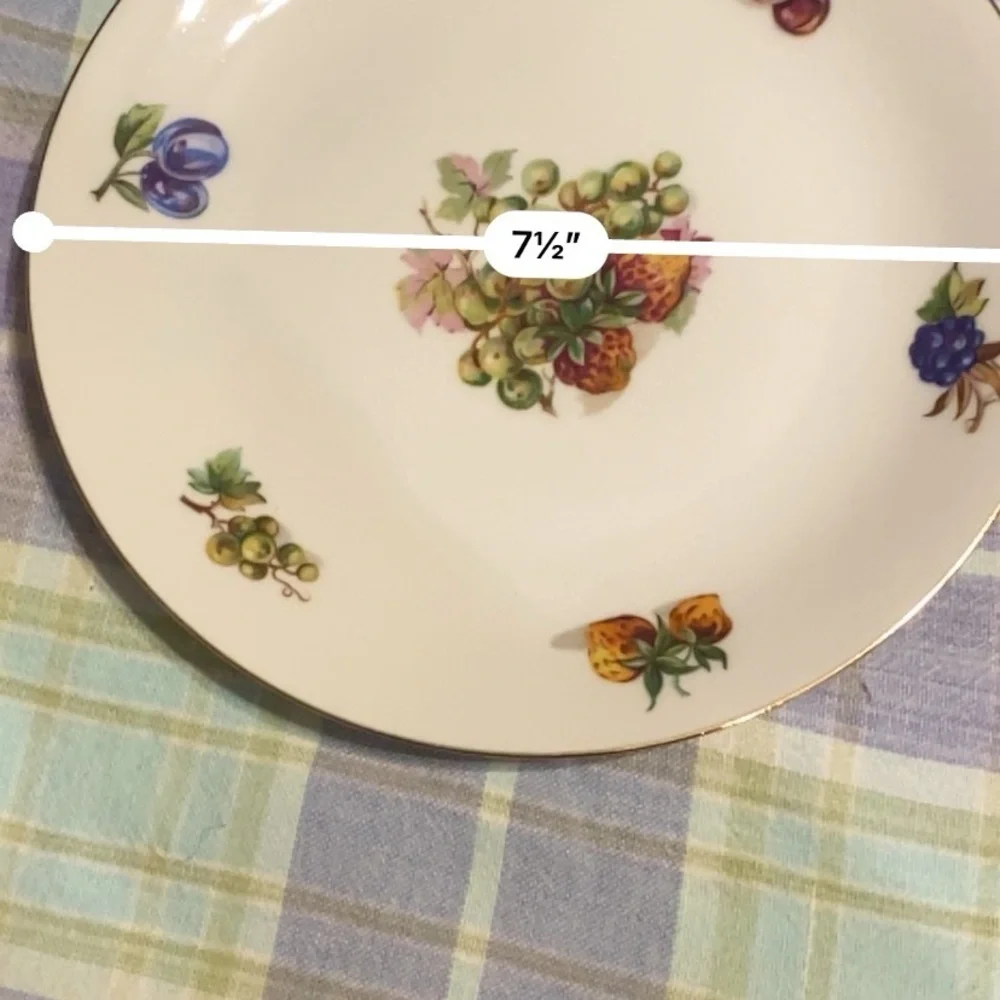 Bohemia Fruit Painted Plate Set of 6